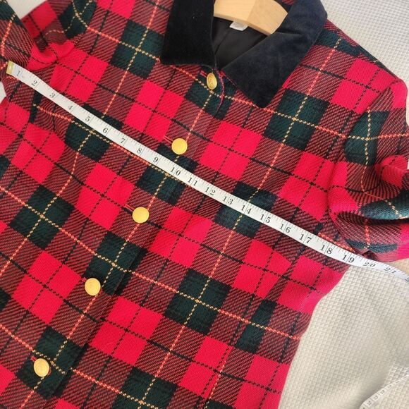 Talbots Plaid Tartan Red and Black Women's Jacket - Picture 5 of 11